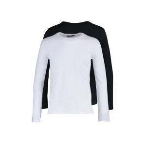 Trendyol White-Black Men's Basic Slim 2-Pack Crew Neck 100% Cotton T-Shirt