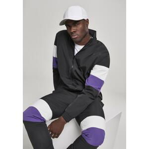 3-Tone Crinkle Track Jacket blk/wht/ultrafialová