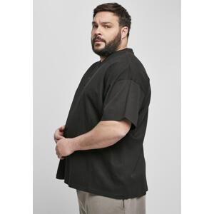 Oversized tričko Henley černé