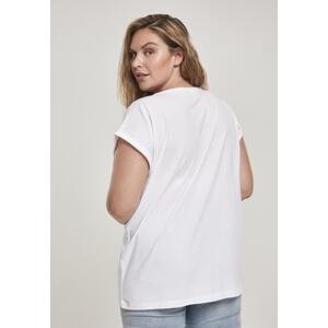 Dámské organické tričko s prodlouženým ramenem bílé