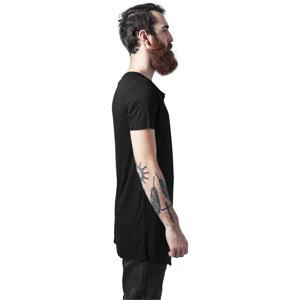 Černé tričko s dlouhým předním zipem s otevřeným okrajem