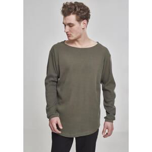 Long Shaped Waffle L/S Tee olive