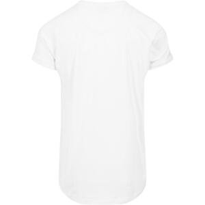 Dlouhé tričko s dlouhým tvarem v bílé barvě