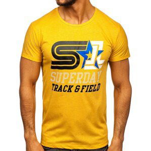 Pánské tričko s potiskem KS2050 - žlutá,