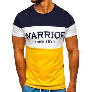 Pánské tričko s potiskem "WARRIOR" 100693 - žlutá,