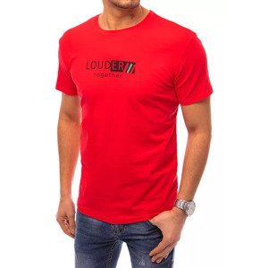 Červené pánské tričko Dstreet  s potiskem