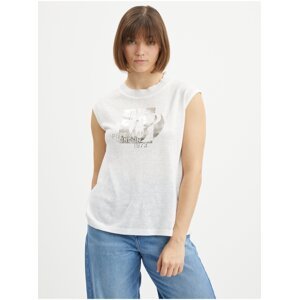 Bílé dámské tričko s potiskem Pepe Jeans Avis - Dámské