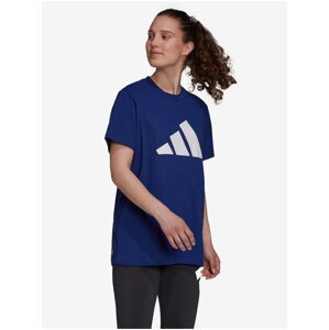 Modré dámské sportovní tričko adidas Performance Future Icons Logo - Dámské