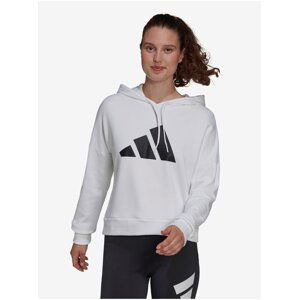 Bílá dámská mikina s potiskem adidas Performance W FI 3B Hoodie - Dámské