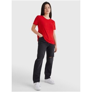 Červené dámské basic tričko Tommy Jeans - Dámské