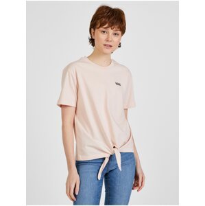 Světle růžové dámské tričko se zavazováním VANS - Dámské
