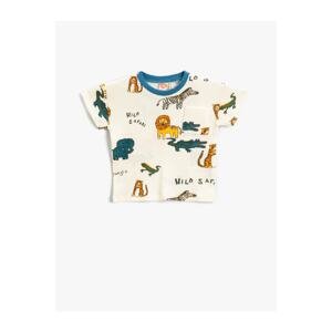 Koton Animal Printed Short Sleeve T-Shirt Cotton