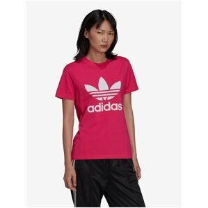 Tmavě růžové dámské tričko adidas Originals - Dámské