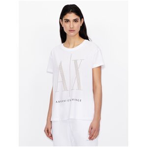 Bílé dámské tričko Armani Exchange - Dámské