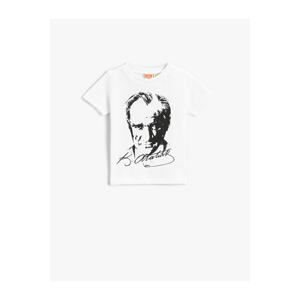 Koton Ataturk Printed T-Shirt Short Sleeved Cotton