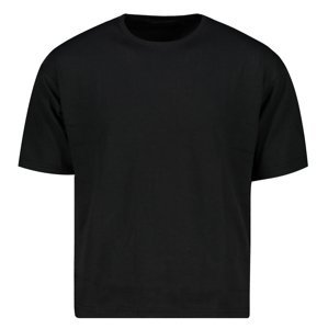 Trendyol Black Men's Boxy Fit Crew Neck Short Sleeved Plain T-Shirt