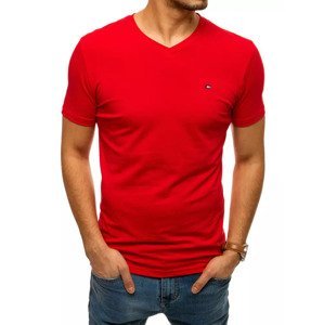 Pánské hladké červené tričko Dstreet