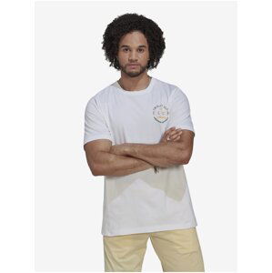 Bílé pánské tričko s potiskem adidas Originals - Pánské