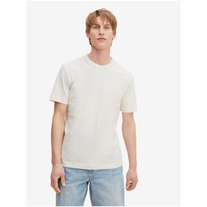 Krémové pánské basic tričko s kapsou Tom Tailor - Pánské