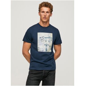 Tmavě modré pánské tričko Pepe Jeans Teller - Pánské