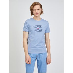 Modré pánské tričko Tommy Hilfiger - Pánské