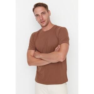 Trendyol Brown Men's Basic Regular Fit Crew Neck Short Sleeve T-Shirt