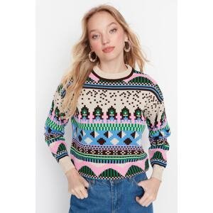 Trendyol Brown Patterned Knitwear Sweater