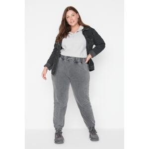 Trendyol Curve Plus Size Sweatpants - Gray - Loose