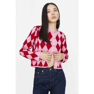 Trendyol Pink Crop Sweater Cardigan