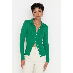 Trendyol Green Polo Neck Knitwear Cardigan