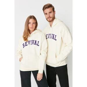 Trendyol Stone Unisex Oversize Fit Hooded Sweatshirt