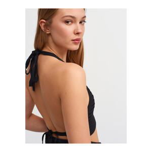 Dilvin 1011 Lace-up Back Tricot Bustier-black