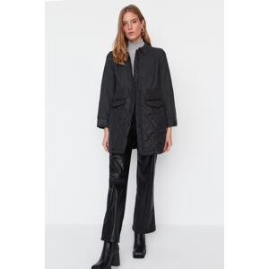 Trendyol Black Lined Thin Quilted Coat