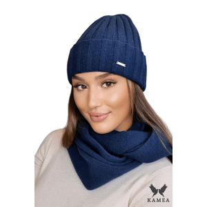 Kamea Woman's Set Hat&Chimney K.22.226.64 Navy Blue