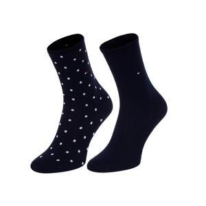 Sada dámských ponožek v tmavě modré barvě Tommy Hilfiger Sock Dot 2 - Dámské