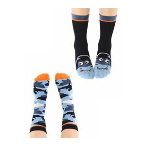 Denokids Shark Party Boys Kids Black Crewneck Socks 2 Pairs Set