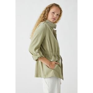 Koton Seasonal Zippered Coat With A Silk Look