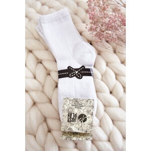 Dámské klasické 5-balení hladké ponožky bílé