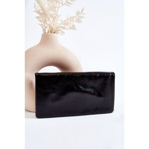 Dámská velká kožená peněženka s zipem Černá Shiness