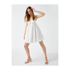 Koton Strap Mini Dress Tie Detailed Cotton