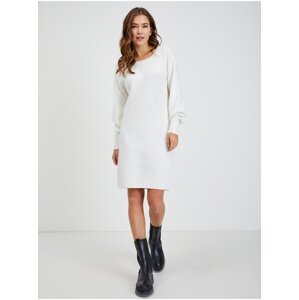 Bílé dámské žebrované svetrové šaty ORSAY - Dámské