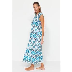 Trendyol Ethnic Pattern, Wide fit Maxi Woven Stripe Accessoried 100% Cotton Beach Dress