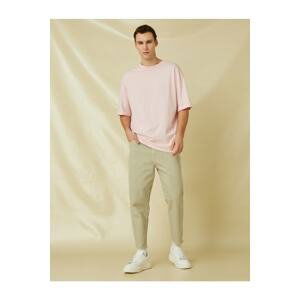 Koton Basic Gabardine Trousers with Button Detail and Pockets