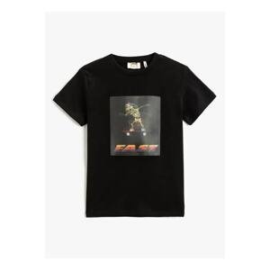 Koton Printed Black Boys' T-Shirt 3skb10204tk