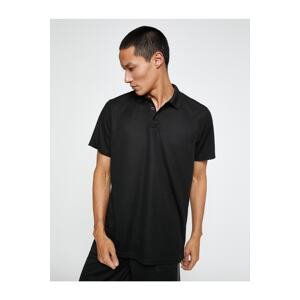Koton Basic T-Shirt Polo Neck Buttoned Short Sleeve Quick Drying Fabric
