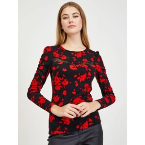 Orsay Červeno-černé dámské květované tričko - Dámské