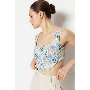 Trendyol Multi Color Corset Strappy Floral Woven Blouse