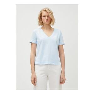Koton Blue Women's V-Neck Plain T-Shirt 3sak60002ek
