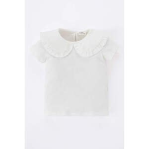 DEFACTO Baby Girls Regular Fit Big Collar Short Sleeved T-Shirt