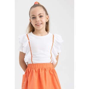 DEFACTO Girl Slim Fit Embroidered Short Sleeve T-Shirt